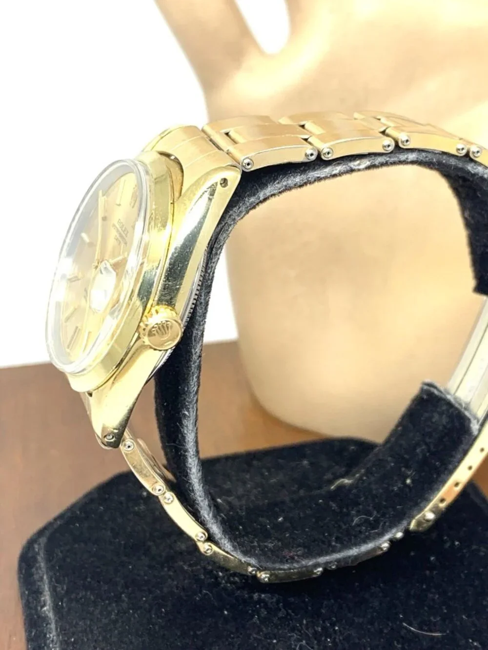 Rolex Oyster Perpetual Date Men's Watch 1550 Gold Filled Swiss Automatic 34mm
